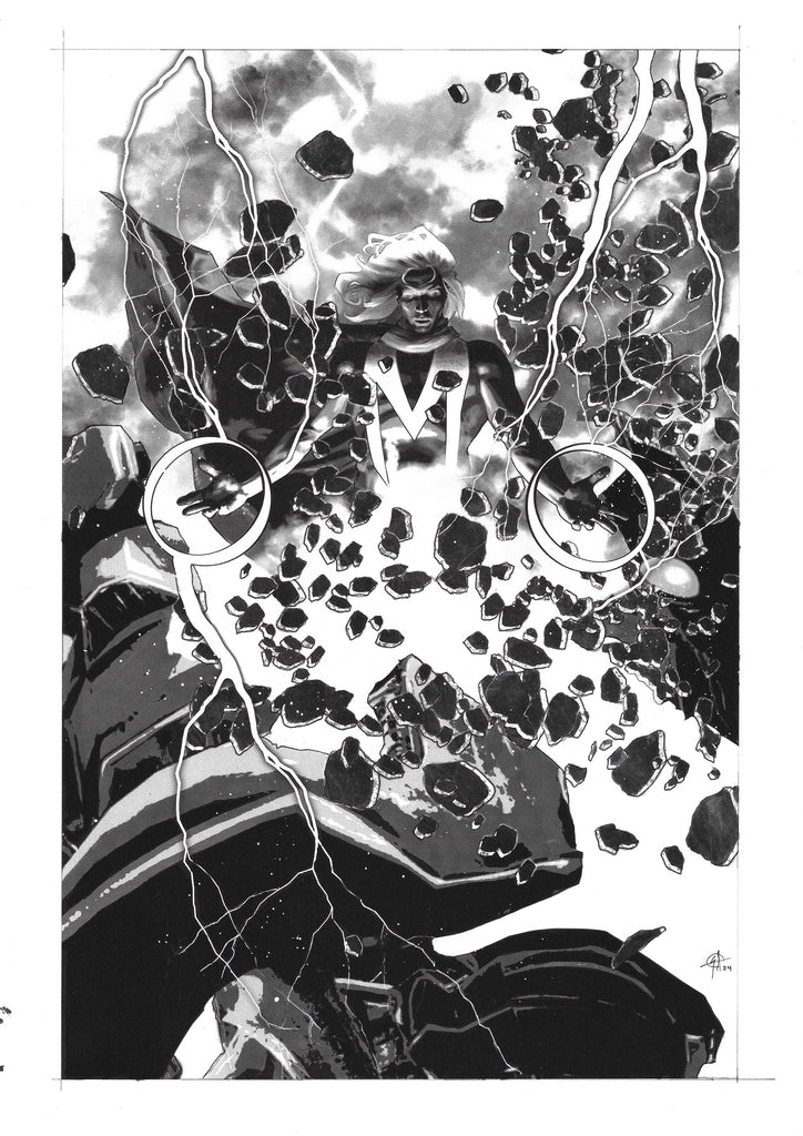 Seth Adams Original Art Magneto A3 Illustration Comic Art