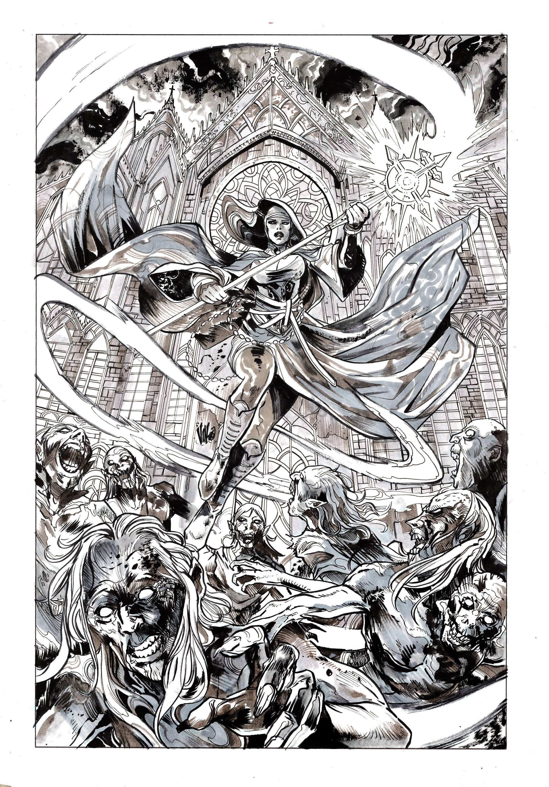 Vincenzo Riccardi Original Art Marian Heretic #1 Cover