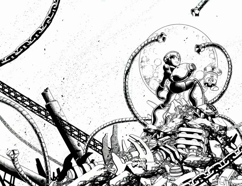 Jimbo Salgado Original Art Mega Man: Timelines #1 Wrap Around Cover