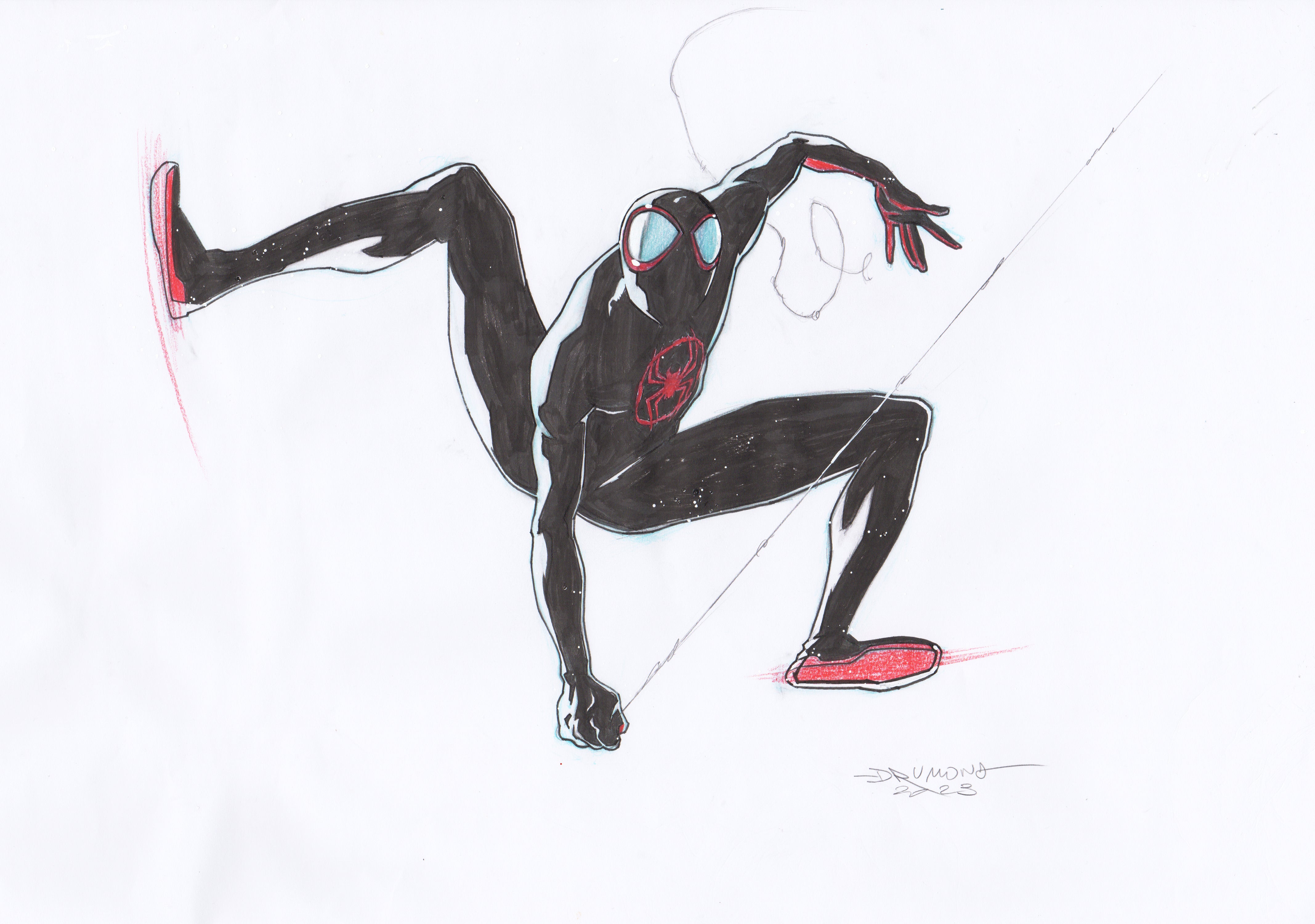 Ricardo Drumond Original Art Spider-Verse Miles Morales Prelim Illustration