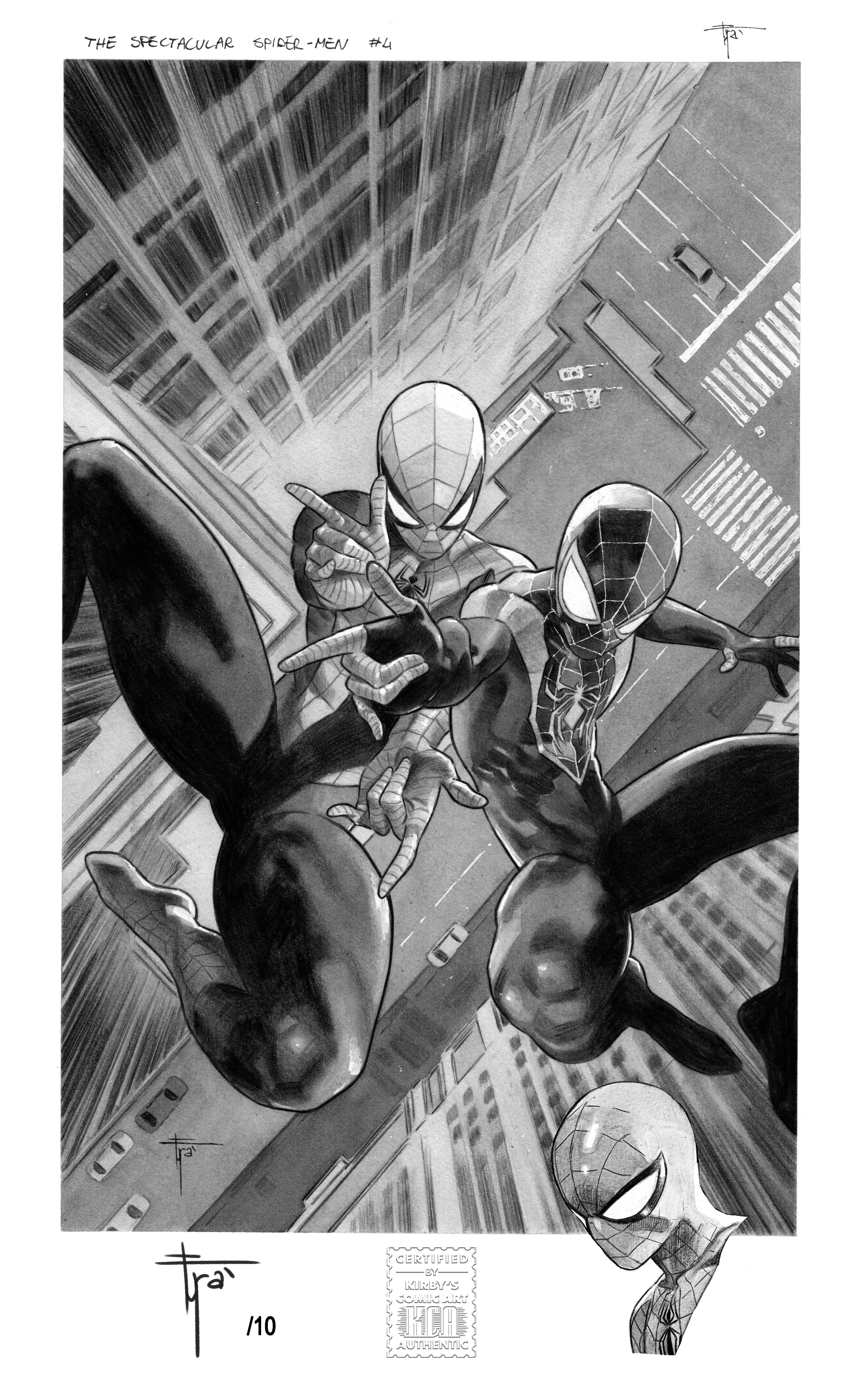 10 Limited Numbered, Signed & Remarqued Editions Available - Francesco Mobili Spider-Man & Miles Morales 12x19