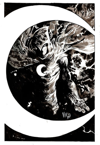 Vincenzo Riccardi Original Art Moon Knight Illustration