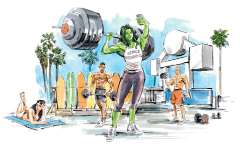 Kagan McLeod Original Art She-Hulk Post Credits Art Muscle Beach