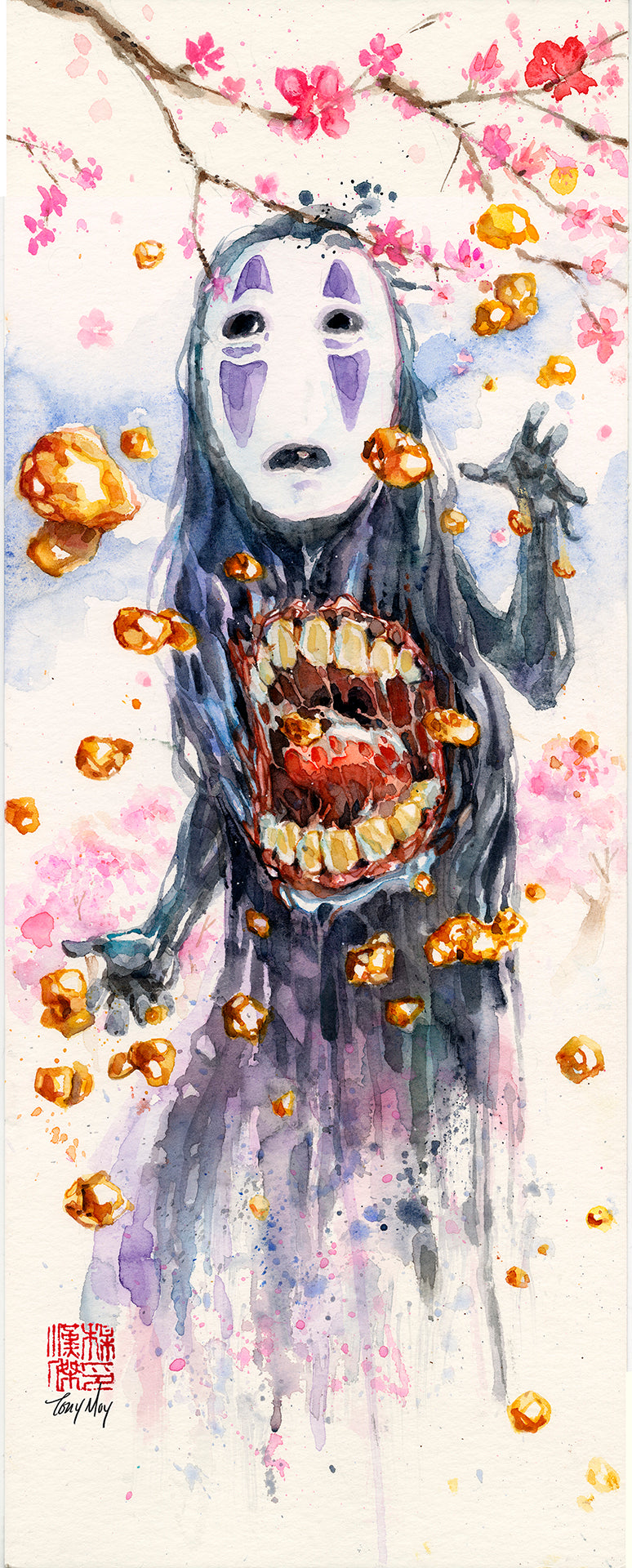 Tony Moy Original Art No Face Watercolour Illustration