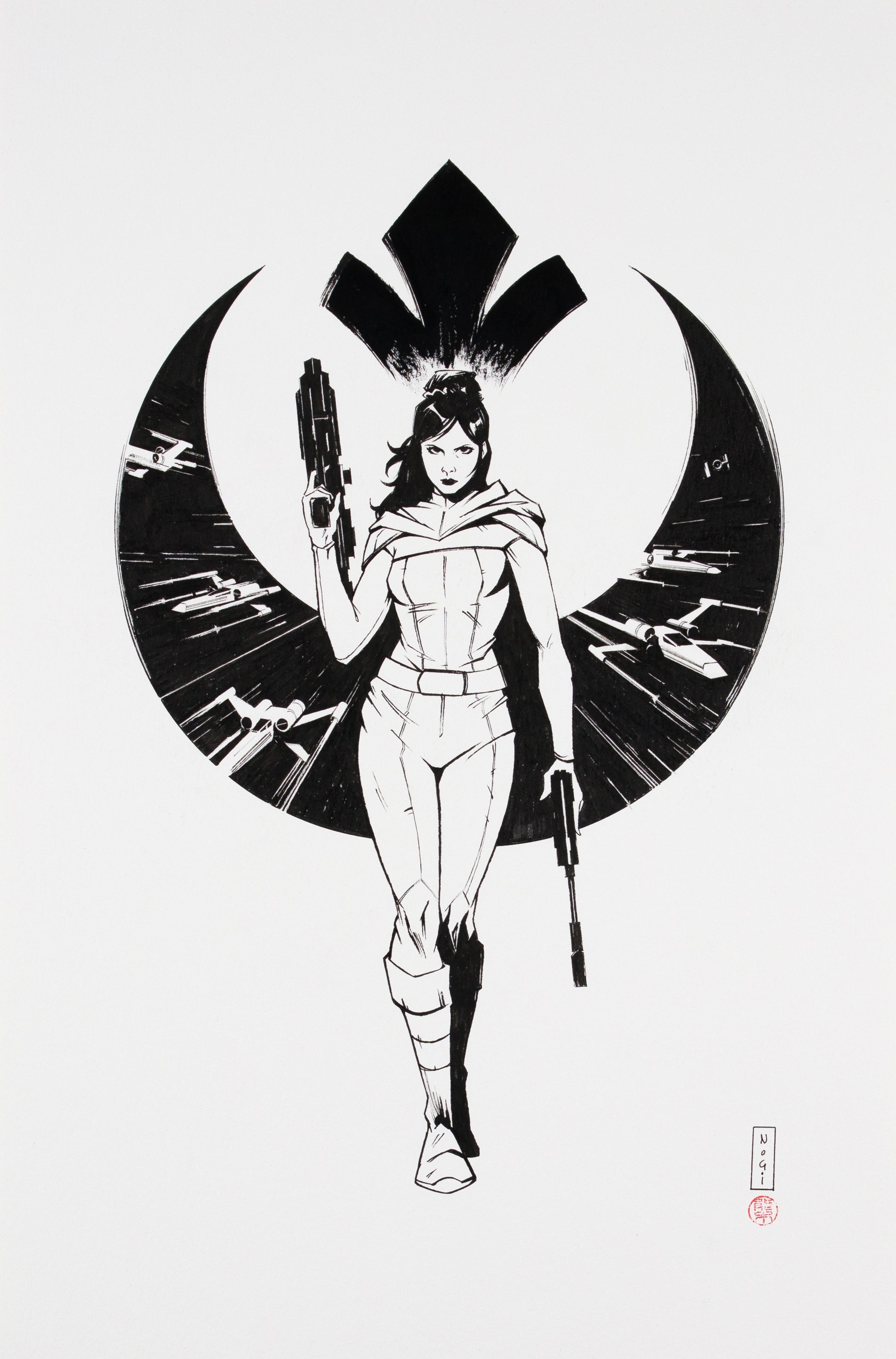 Nogi San Original Art Star Wars #8 Princess Leia Cover