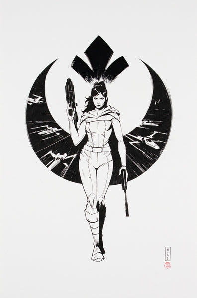 Nogi San Original Art Star Wars #8 Princess Leia Cover