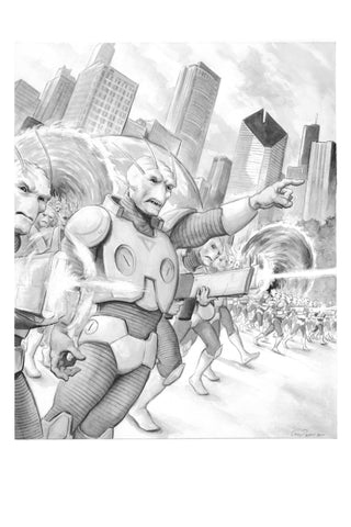 Casey Parsons Original Art Overpower The Flaxans Invincible Published Card Art