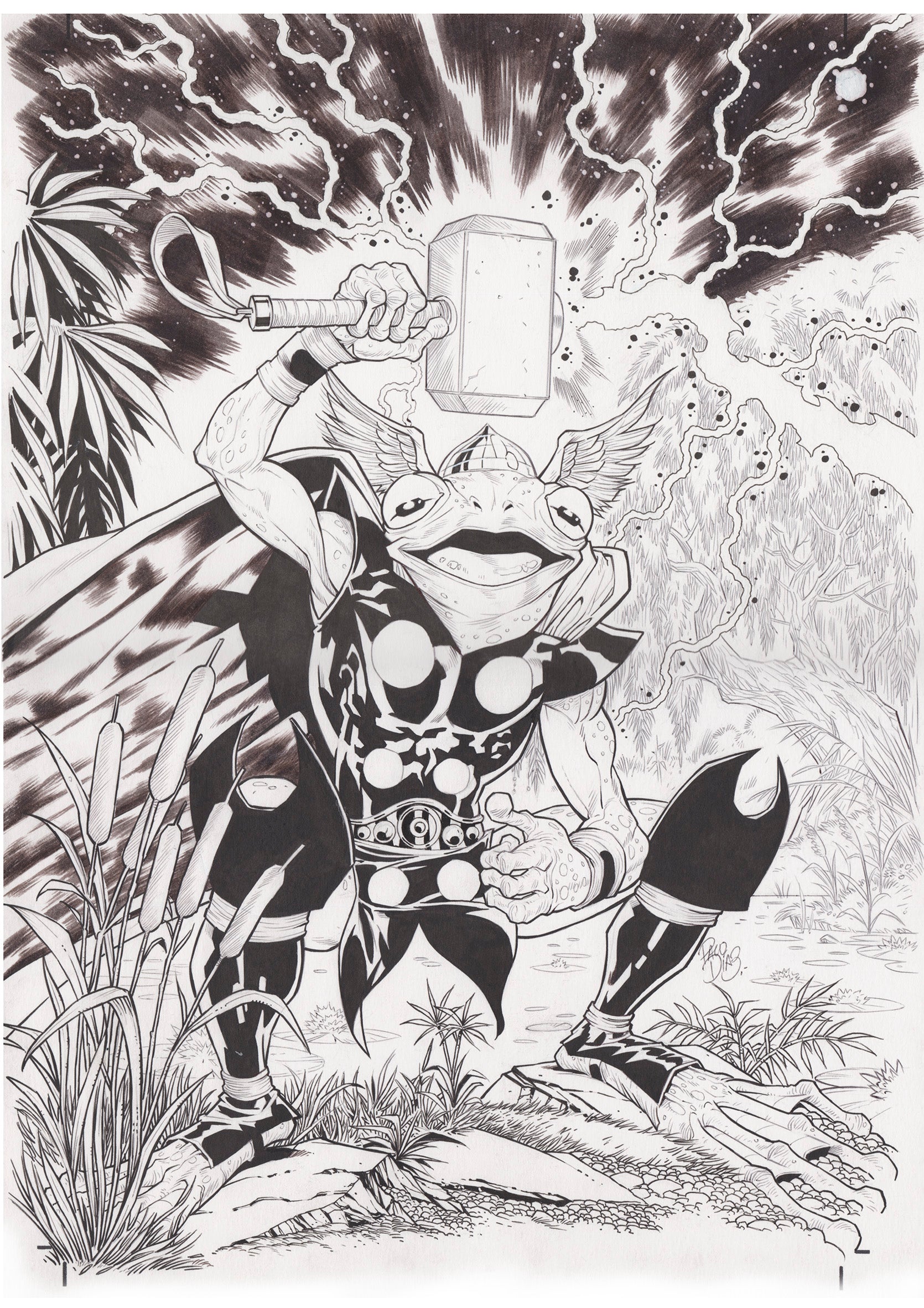 Paco Diaz Original Art Thor #364 Homage Variant Cover