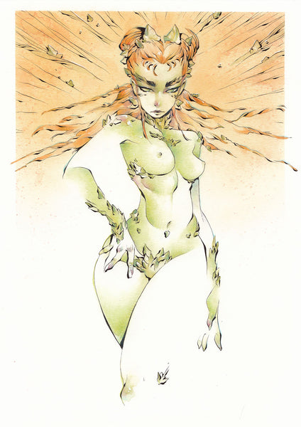 Chuma Hill Original Art A4 Poison Ivy Illustration