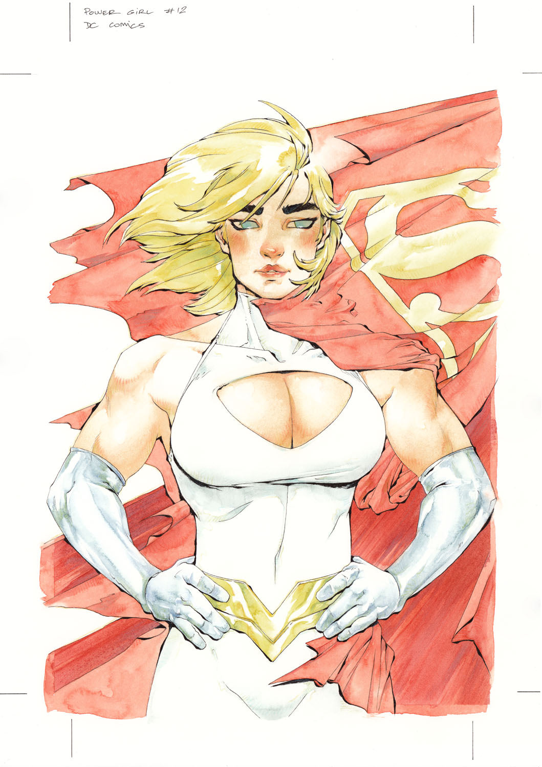 Chuma Hill Power Girl #12 Original Art Cover