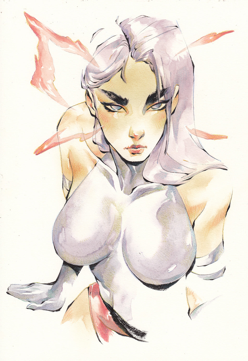 Chuma Hill Original Art Psylocke Illustration