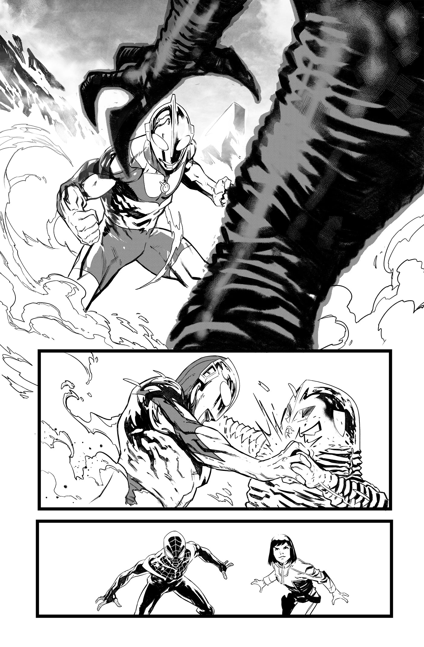 Francesco Manna Original Art Ultraman X Avengers #1 Page 19