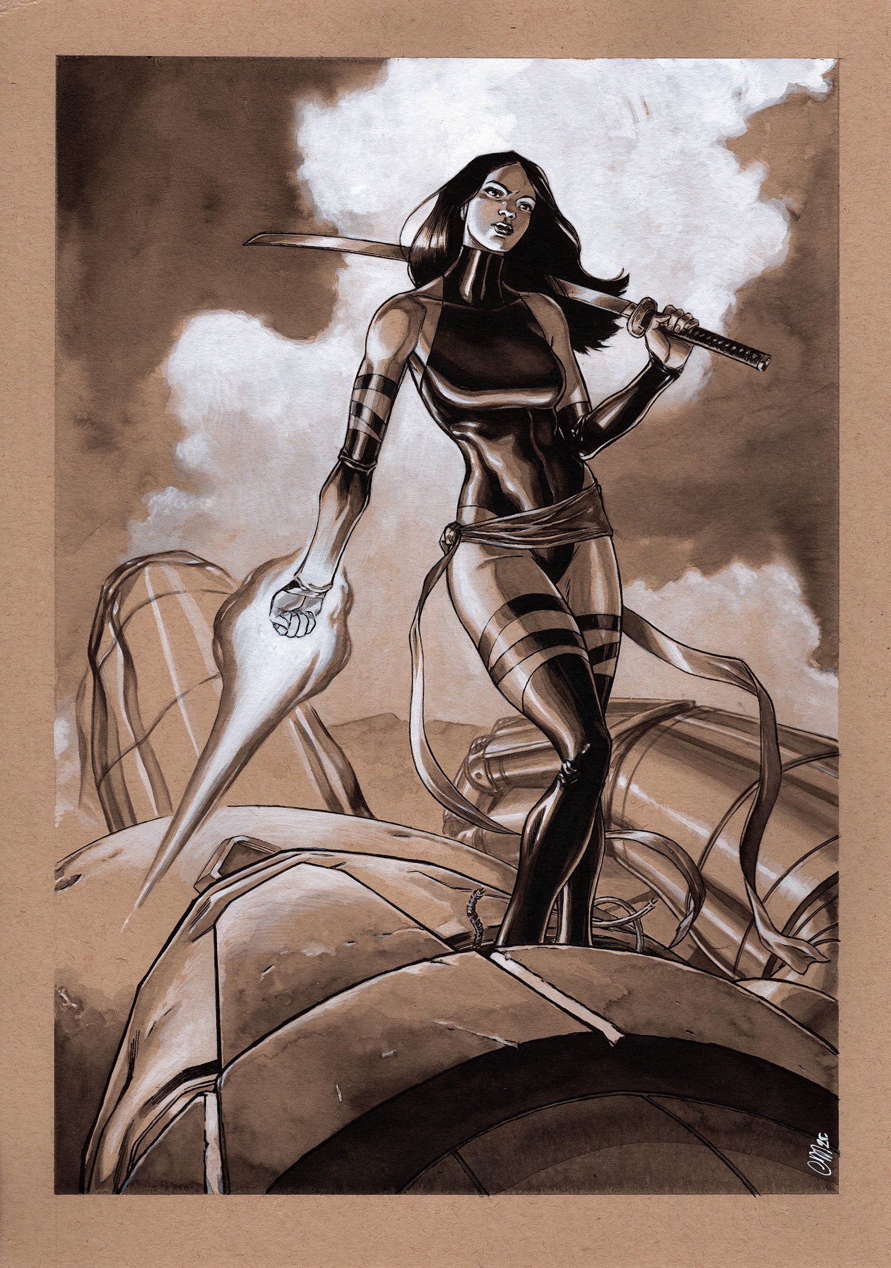 Guillaume Martinez Original Art Psylocke Illustration