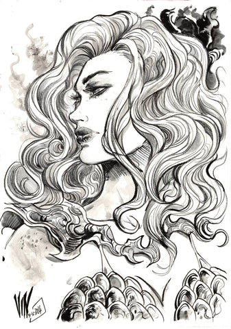 Vincenzo Riccardi Original Art Red Sonja Illustration