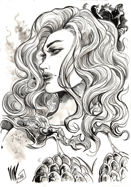 Vincenzo Riccardi Original Art Red Sonja Illustration