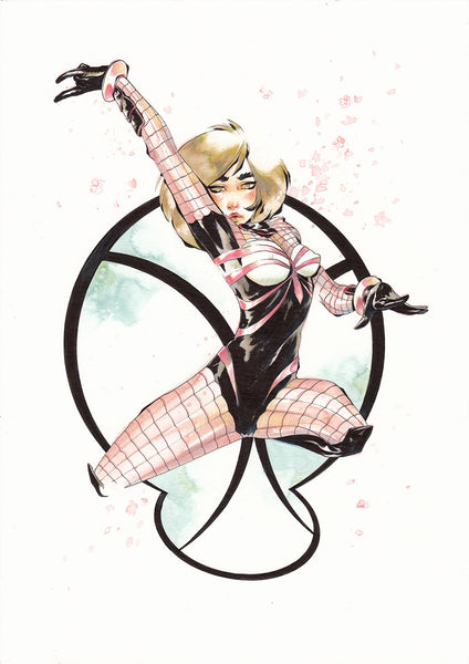 Chuma Hill Original Art A4 Sakura Spider Illustration