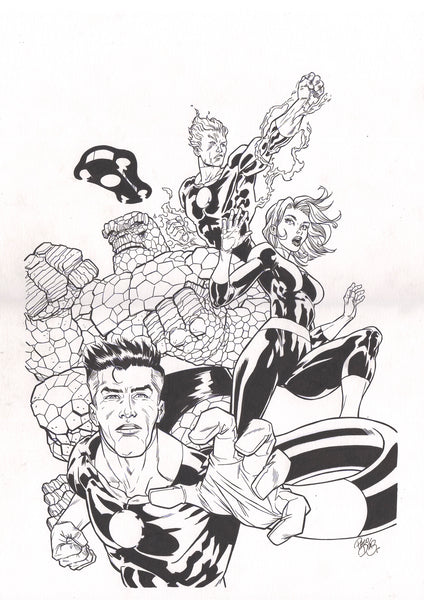 Paco Diaz Original Art Fantastic Four #3 Veve Cover (First Appearance of Fantasti Car)