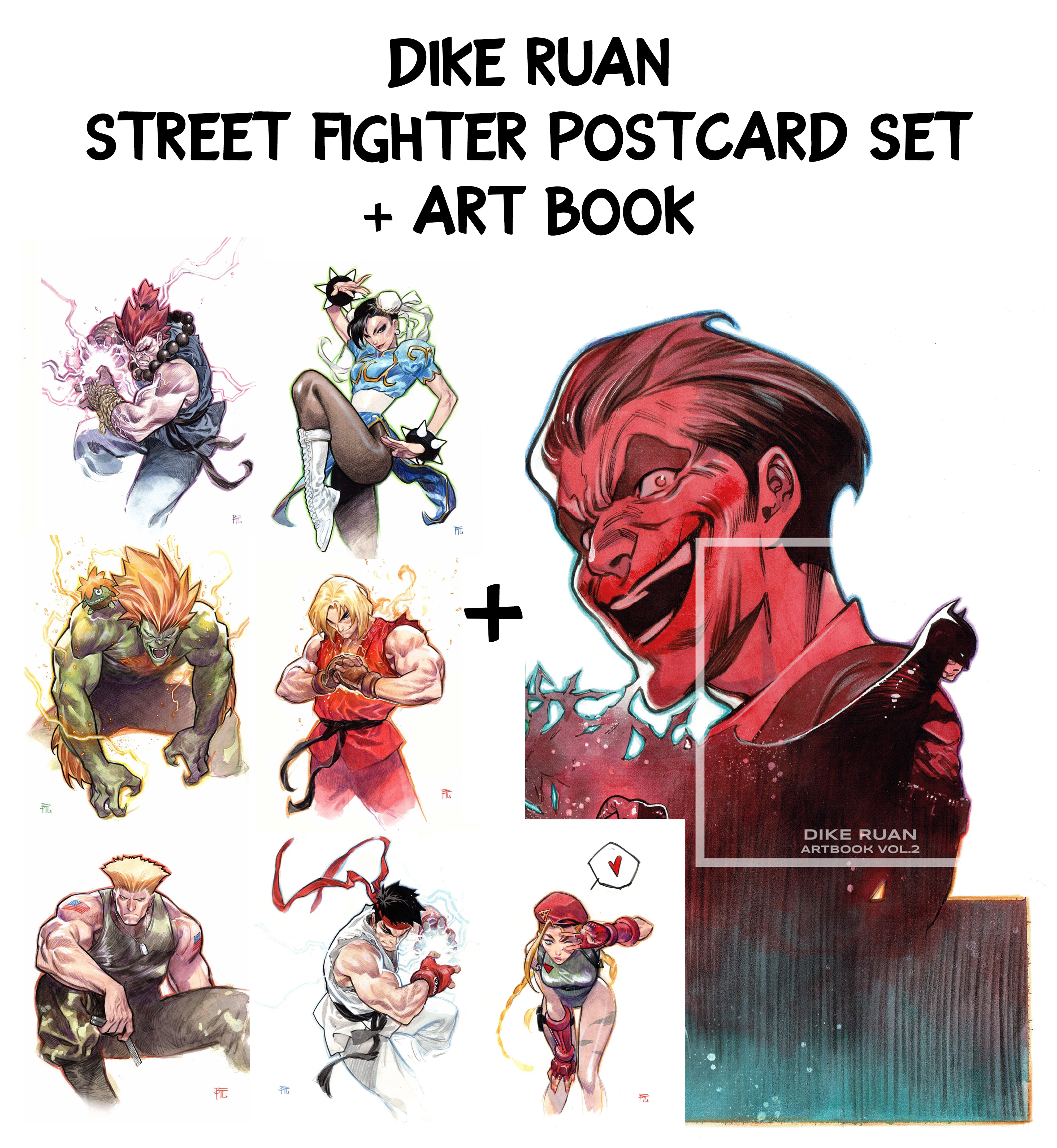 Dike Ruan Street Fighter 7 Postcard Set + Art Book Vol.2 Special Holiday Edition Combo