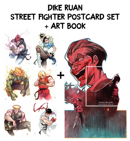 Dike Ruan Street Fighter Postcard Set + Art Book Vol.2 Special Holiday Edition Combo