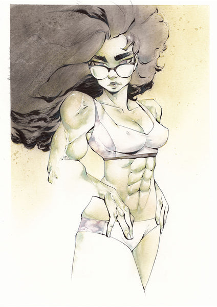 Chuma Hill Original Art A4 She Hulk Illustration