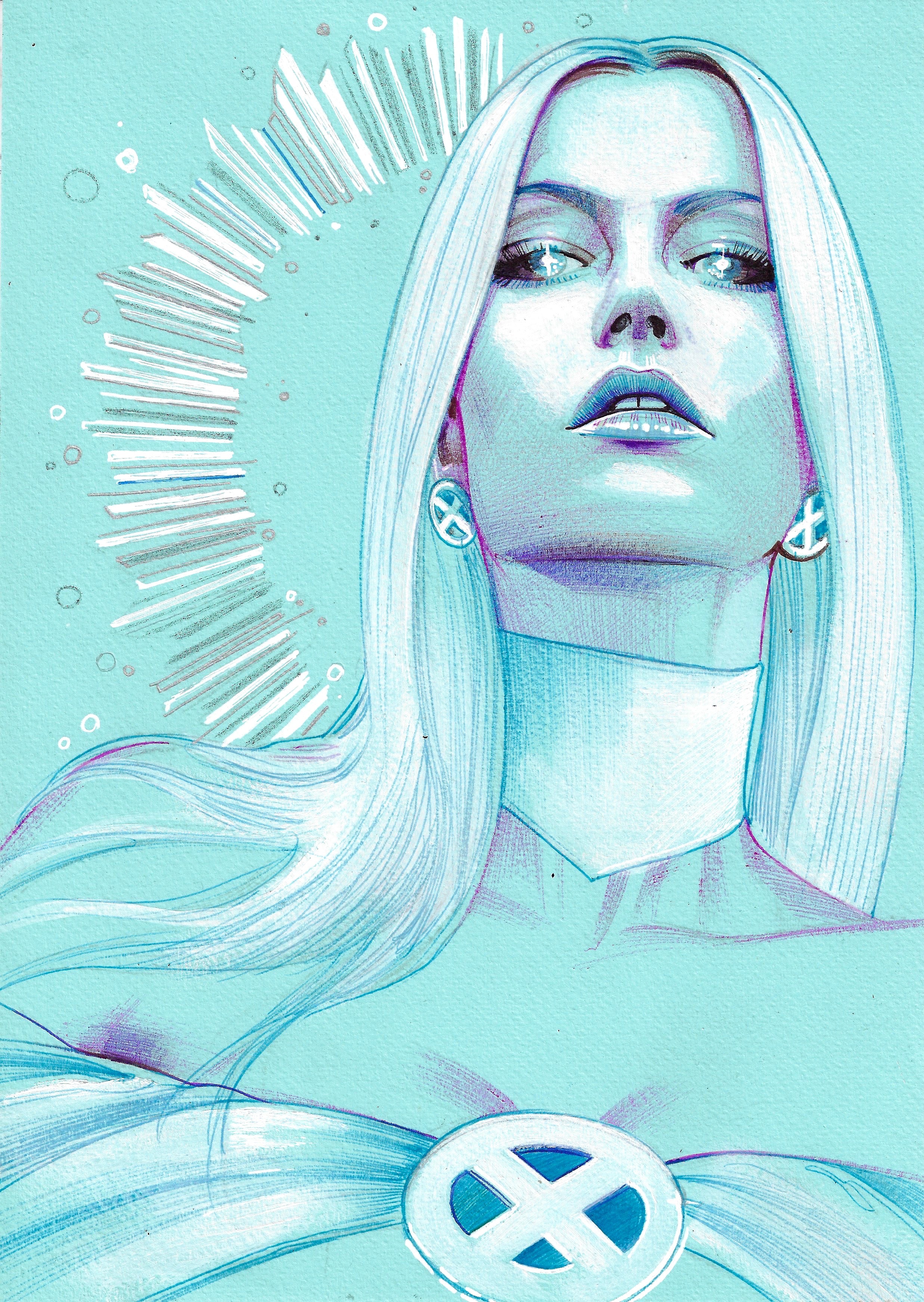 NYCC @ HOME SPECIAL DROP Fred Ian Original Art Emma Frost Illustration