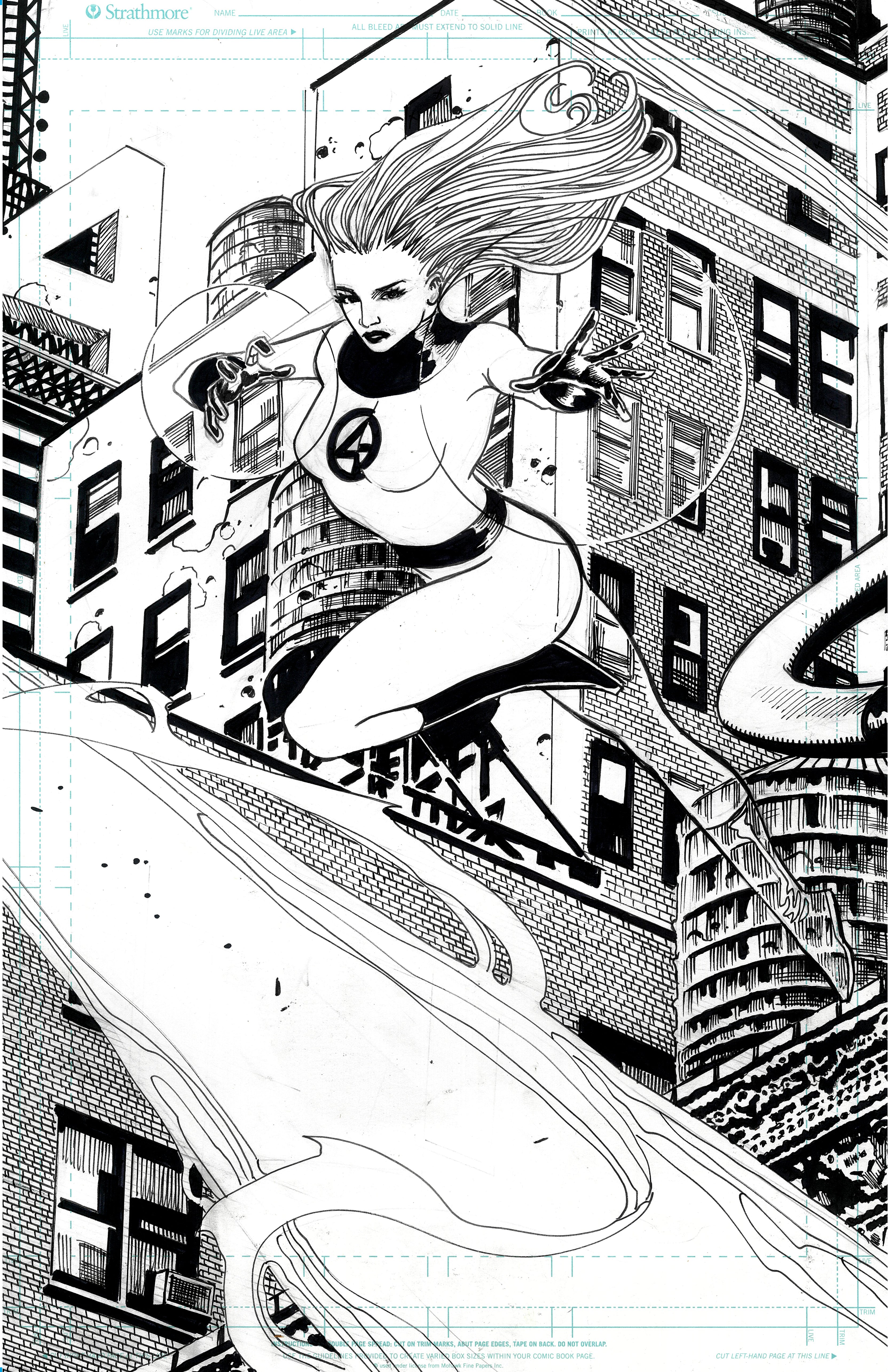Jimbo Salgado Original Art Fantastic Four Set: Invisible Woman Marvel SNAP Art