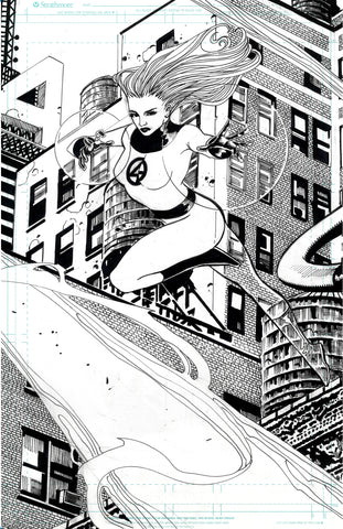 Jimbo Salgado Original Art Fantastic Four Set: Invisible Woman Marvel SNAP Art