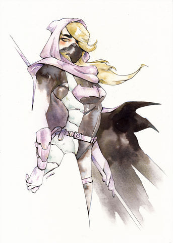 Chuma Hill Original Art A4 Batgirl Stephanie Brown Illustration