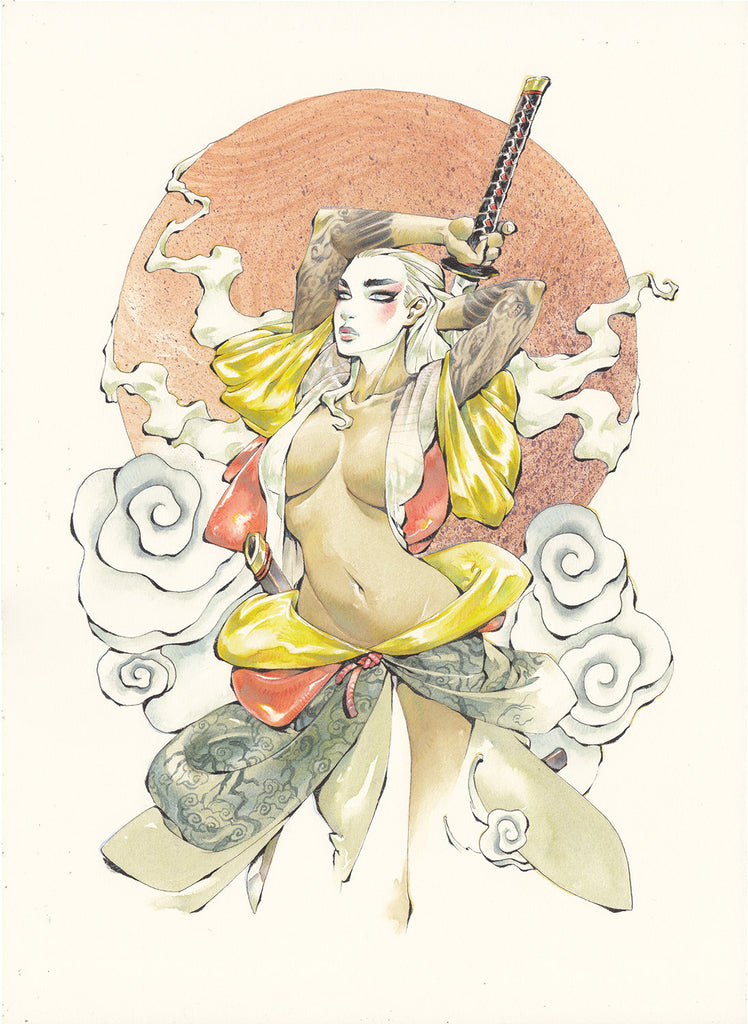 Chuma Hill 'X-Men Geisha' Storm 12x18  Limited Edition Giclee Comic Art