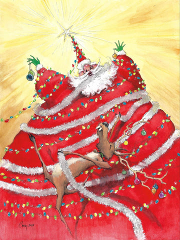 December 04 Advent Calendar Casey Parsons Original Art Santa Claus Illustration