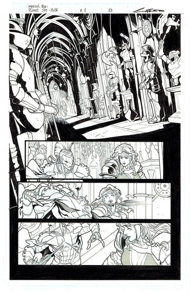 Emilio Laiso Original Art Imperial War: Planet She-Hulk #1 Page 13