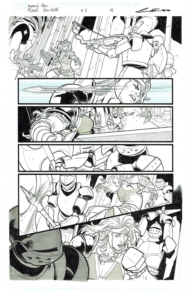 Emilio Laiso Original Art Imperial War: Planet She-Hulk #1 Page 14