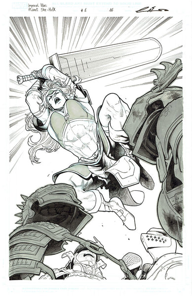 Emilio Laiso Original Art Imperial War: Planet She-Hulk #1 Page 16