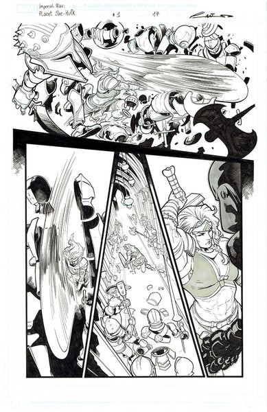 Emilio Laiso Original Art Imperial War: Planet She-Hulk #1 Page 17
