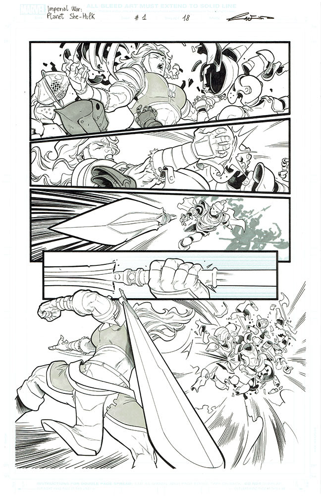Emilio Laiso Original Art Imperial War: Planet She-Hulk #1 Page 18