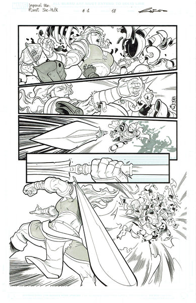 Emilio Laiso Original Art Imperial War: Planet She-Hulk #1 Page 18
