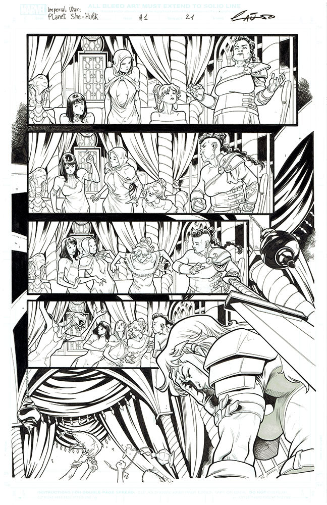 Emilio Laiso Original Art Imperial War: Planet She-Hulk #1 Page 21