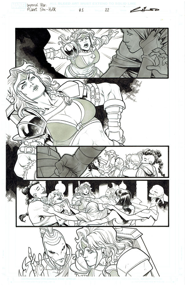Emilio Laiso Original Art Imperial War: Planet She-Hulk #1 Page 22