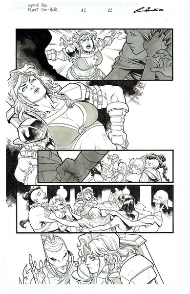 Emilio Laiso Original Art Imperial War: Planet She-Hulk #1 Page 22