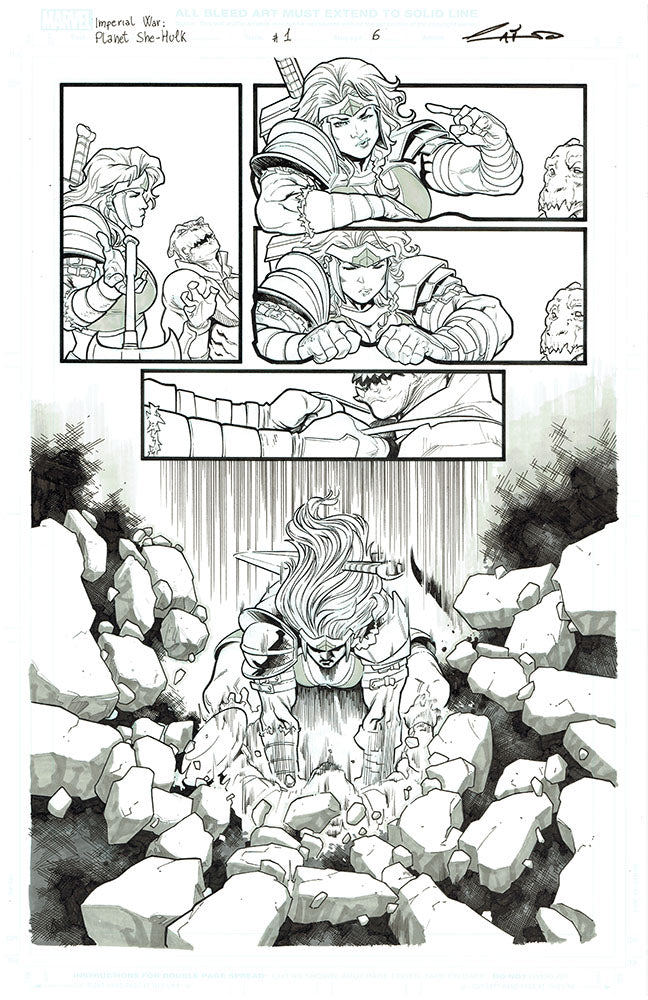 Emilio Laiso Original Art Imperial War: Planet She-Hulk #1 Page 6