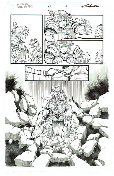 Emilio Laiso Original Art Imperial War: Planet She-Hulk #1 Page 6