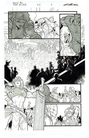 Emilio Laiso Original Art Imperial War: Planet She-Hulk #1 Page 7
