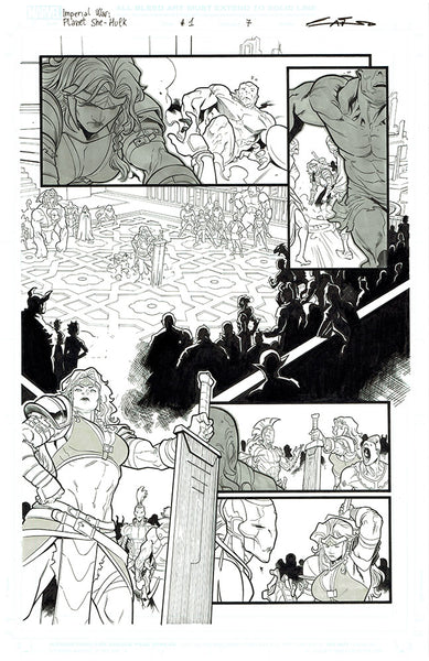 Emilio Laiso Original Art Imperial War: Planet She-Hulk #1 Page 7