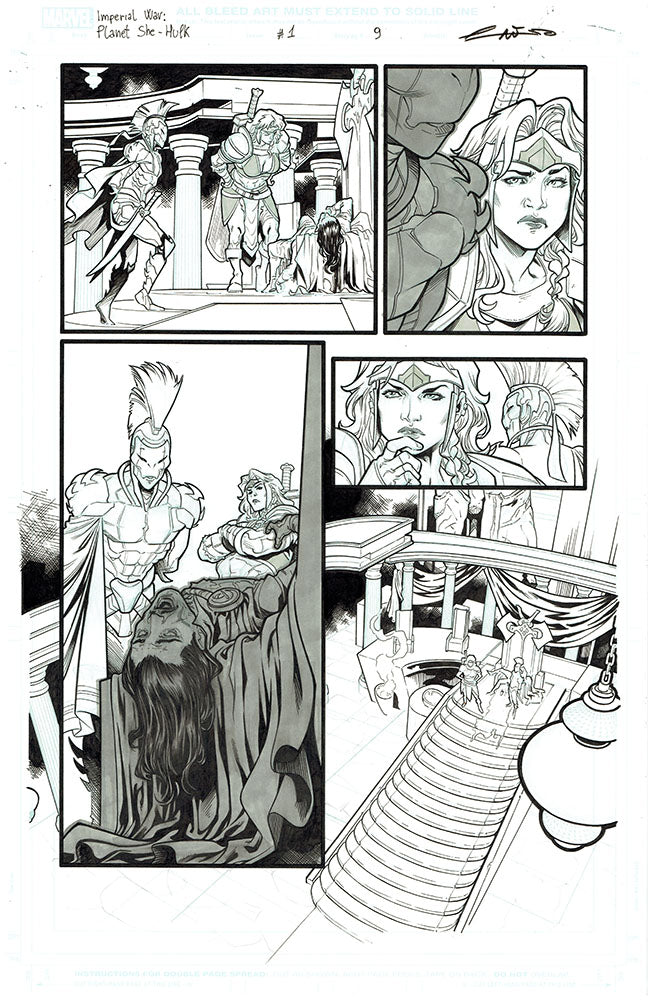 Emilio Laiso Original Art Imperial War: Planet She-Hulk #1 Page 9