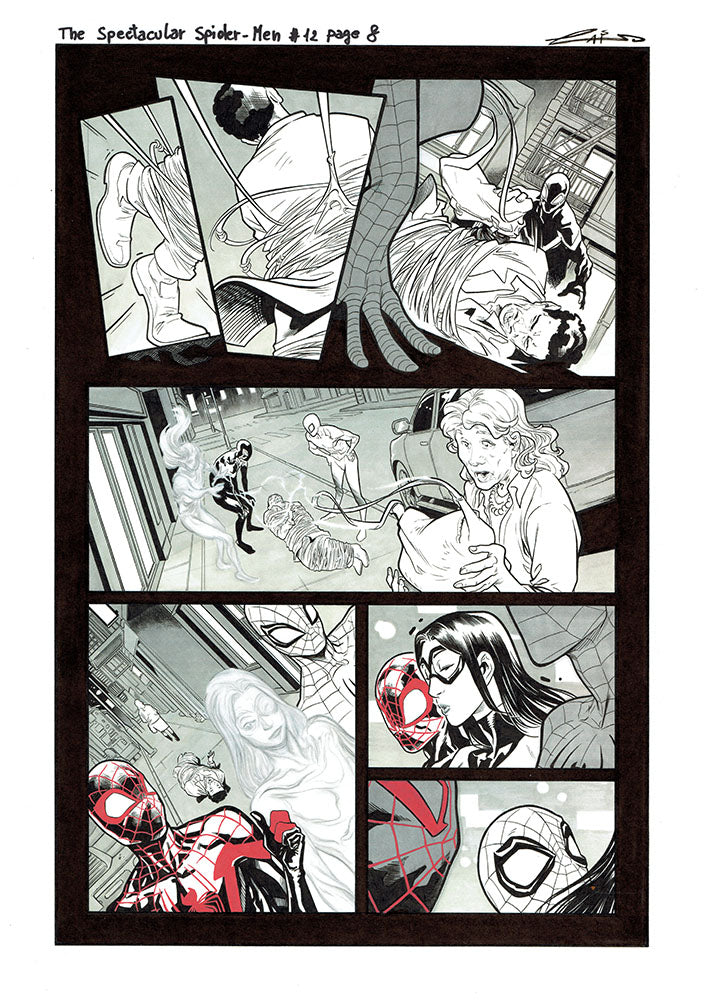 Emilio Laiso Original Art Spectacular Spider-Men #13 Page 8 Comic Art