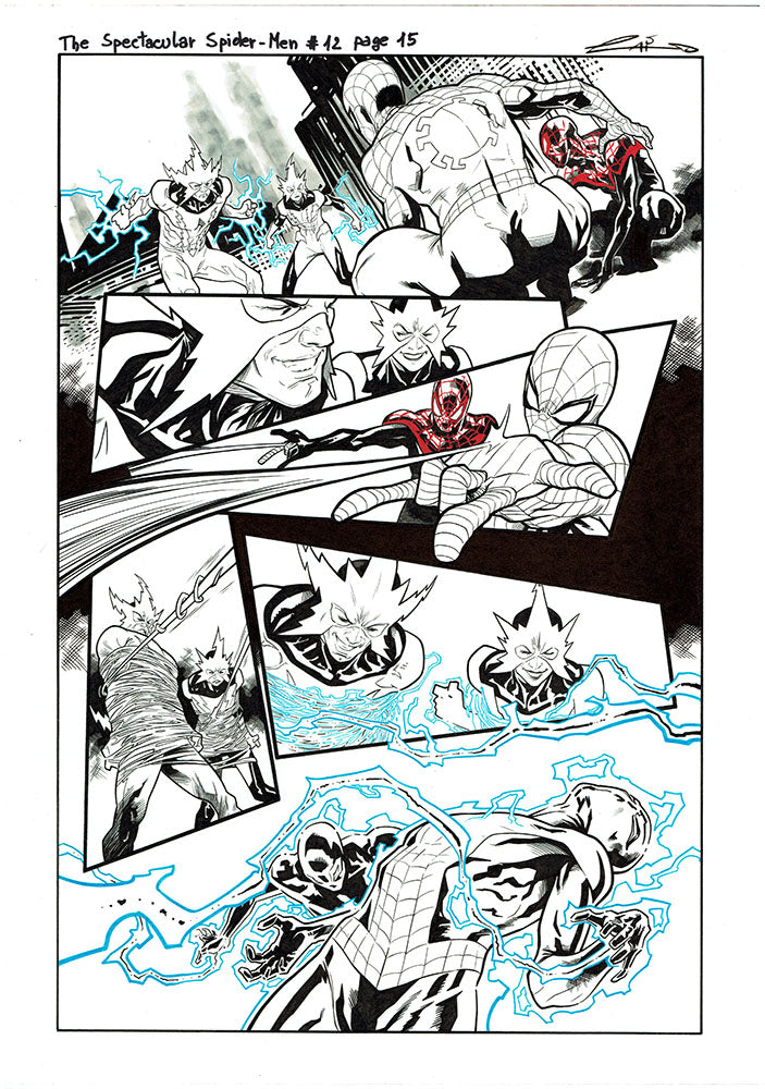 Emilio Laiso Original Art Spectacular Spider-Men #12 Page 15 Comic Art