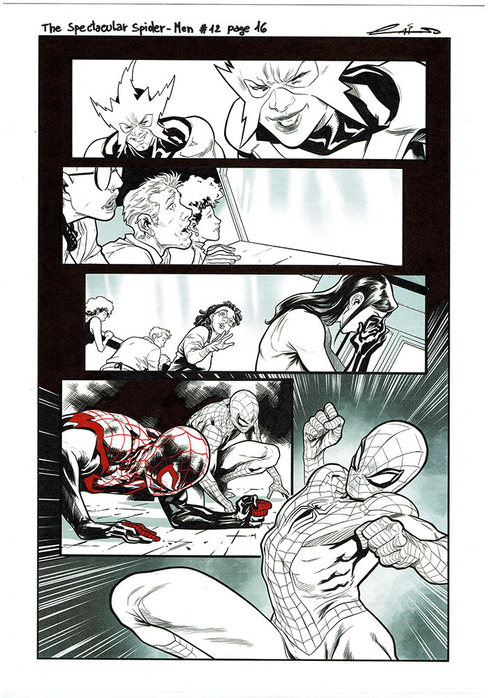 Emilio Laiso Original Art Spectacular Spider-Men #12 Page 16 Comic Art