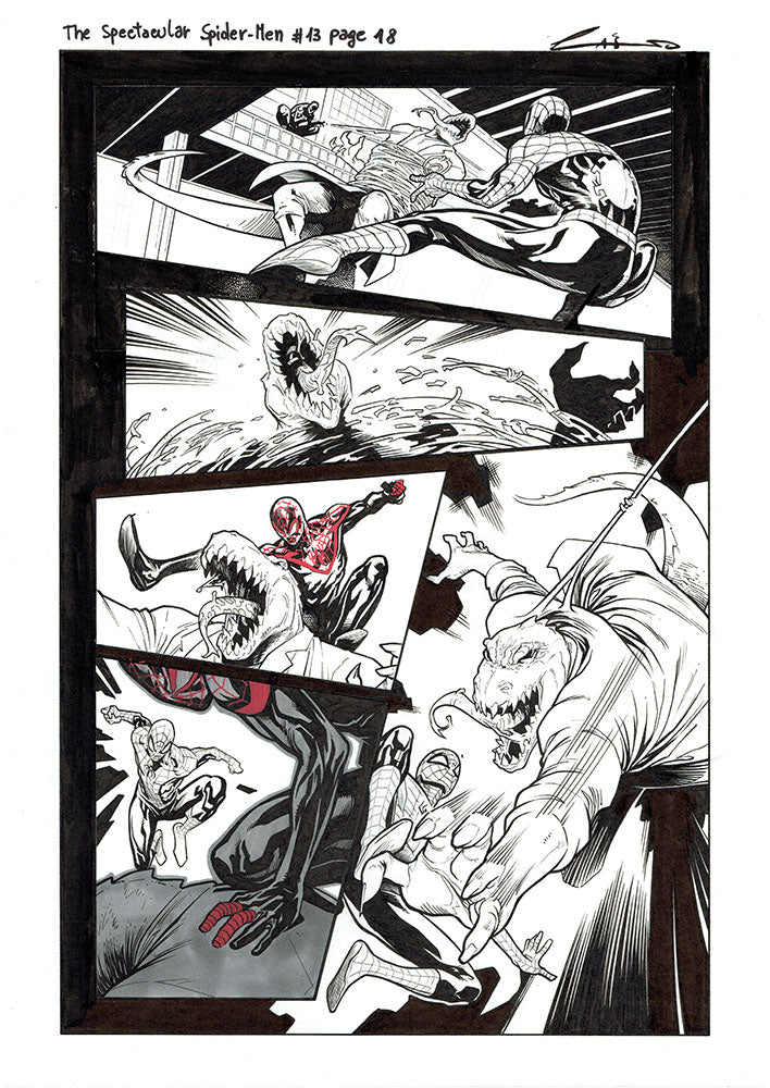 Emilio Laiso Original Art Spectacular Spider-Men #13 Page 18