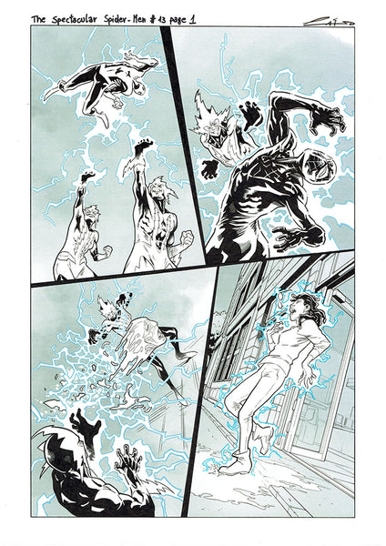 Emilio Laiso Original Art Spectacular Spider-Men #13 Page 1