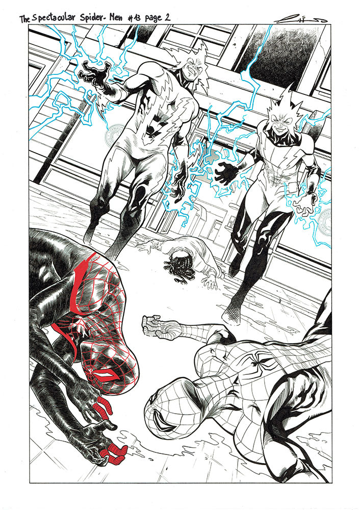 Emilio Laiso Original Art Spectacular Spider-Men #13 Page 2